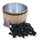 Tina / Bacia Pedicure C/ Pedras Seixo Preto C/ Escalda Pés Natural