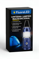 Lanterna Recarregável Led Lampião Solar Camping Pesca Cor Preto Fluoreled