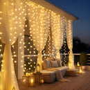 Cortina Led Decoração 3x3 Metros 300 Leds Luzes Amarelo Pisca Pisca Natal Festa de Casamento Branco Quente 110v/220v - Marca Camperluz