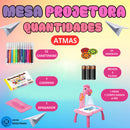 Mesa Projetora Lousa Mágica Infantil Mesa Mágica P Desenhar Cor Rosa