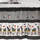 Cortina Pia 2,20m X 80cm Alt. - Lindas Estampas 2 Cor GALINHA PRETA