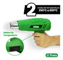 Soprador Térmico 2000w/1500w 300 À 600°c Tsop2 Verde 220V
