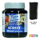 Tinta Tecido Fosca - Preto - 520 - Acrilex - 250 Ml