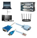 Kit Cabo Console Db9 X Rj45 + Cabo Serial Rs232 Db9 X Usb Cor Azul-celeste