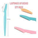 Kit 6 Navalhas para Sobrancelha e Rosto – Lâminas em Aço Inoxidável com Cabo Antiderrapante, Precisão para Depilação Facial, Buço e Corpo