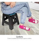 Kit 2 Banquinho Banqueta Dobravel Pequena Portatil Resistent Cor Preto