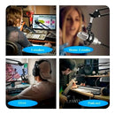 Carbon Braço Articulado Aço Suporte de Mesa para Microfone Preto