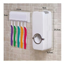 Dispenser Creme Dental + Porta Escova Suporte Para 5 Escovas