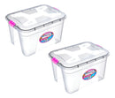 Kit 2 Caixa Organizadora Transparente 12 Litros Pp Uninjet