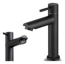 Torneira Lavatório Preta Água Fria Aço Inox Fo Fosco Cromada