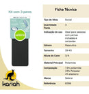 3 Pares Meias 3/4 Masculina Compressão Moderada S Preto 39-43