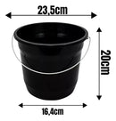 10 Balde Preto Alça Reforçada 5 Litros Lavar Roupas Plastico