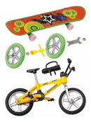 Kit Skate E Bicicleta De Dedo Radical Com Acessorios X-trick