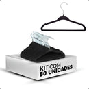 Vittak Kit 50 Cabides Veludo Infantil Slim Ultrafino Cor Preto