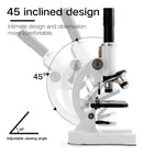 Microscópio Monocular Biológico Profissional - 64x A 2400x Cor Branco