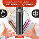 Garrafa Térmica 500ml Bebidas Quentes E Frias Cor Dourada Portátil Isolamento De Aço Inoxidável 304 Térmico Antiderrapante