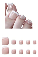 Kit Unha Postiça Francesinha Para O Pé Com 24 Unid Adesivo Cor Cor 01 Francesa