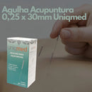 Agulha Para Acupuntura 25x30(0,25mmx30mm) Uniqmed - C/ 100un