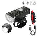 Fluoreled kit farol e lanterna para bicicleta led a prova d'agua cor preto