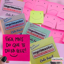 Kit 10 Blocos Recados 76x76mm Cole Facil Colorido 1000 Notas Adesivas - Cores: Rosa, Laranja, Amarelo e Verde (Tons pasteis)