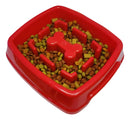Comedouro Lento Caes Pet Cachorro Pote Ração Educativ Vermelho