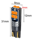 Par Lâmpada Pingo T10 10 Chip Led 3030 Canbus Âmbar Laranja Âmbar Conforme Foto T10/168/w5w/194
