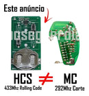 Controle Remoto Portão Rossi Ntx 433 Dz Nano Atto Dz3 Dz4 Bv