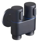 Registro Duplo Cromado P/ Máquina Lava E Seca 1/4 Volta Cor Preto