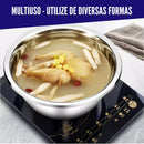 Bowl Inox Tigela Conjunto 3 Pçs Vasilha Fundo 22cm Grosso