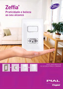 Conjunto Tomada Dupla 10a 2p+t 4x2 Branca 680111 Pial Zeffia Cor Branco