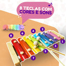 Xilofone Infantil Madeira Pronta Cor Colorido