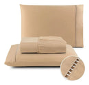 Lençol Casal 03 Peças C/elástico 200 Fios Toque M Cáqui
