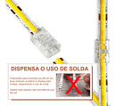 Kit 10 Emenda Conector 2 Vias 180º Fita Led Cob 8mm 9w Tensão de operação