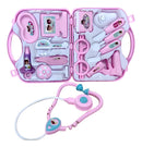 Kit Maleta Médica, Faz De Conta, Enfermeira Infantil, Doutora, Educativo, Divertido, Rosa, 14 Peças