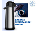 Garrafa Térmica De Pressão 1,8 Litro Inox Lúmina Conserva Bebidas Quentes E Frias Alavanca Resistente termo lar