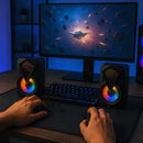 Caixinha De Som Para Pc Com Entrada P2 Usb Led Cor Preto Marca Eduimports