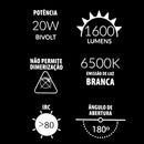 Kit 10 Lâmpadas Led 20w Bulbo 6500k Luz Branca Avant Luz Branco-frio