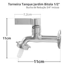 Torneira Tanque Jardim Máquina Lavar Cromada 1/4 Volta Cromado Cromado
