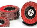 Kit Com 10 Unidades Disco De Lixa Flap 4.1/2 Pol. Grão 40 Cor Vermelho Para Esmerilhadeiras Lixadeira The Black Tools