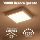 Painel Plafon Led 25w 24w Power Sobrepor Quadrado com Reator Cor Branco Quente Luz Amarela