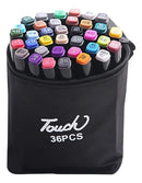 Conjunto De Canetas Marcador Permanente Ponta Dupla 36 Cores