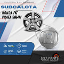 Kit 4 Calotinha Miolo Centro Roda Honda Fit City Prata 58mm