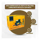 Mini Compressor Ar 300psi Pra Pneu Carro Moto Bicicleta Cor Preto