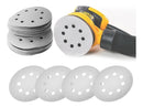 50 Discos De Lixa Velcro Pluma Branco 5p 125mm 8 Fur 120