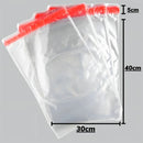 Embala Commerce Embalagem Lembrancinhas 100 unidades plástico transparente 30cm x 40cm+5cm de Aba Adesiva Saco Incolor de Alta Qualidade e Resistente Saquinho Premium Polipropileno Full Camiseta