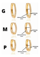 Brincos Trio Argola Cravejado Ouro 18k Dourado Zircônia
