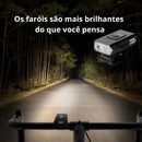 Farol Forte Bike Recarregável Profissional Sinalizador Preto