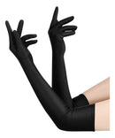 Luva Lycra Extra Longa Festa Cosplay Casamento Debut Preta