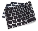 Película Protetor Teclado New Macbook Air 13 Chip M2 A2681 Cor Preto Com Letras Brancas / Padrão US Americano
