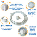 Chuveirinho Desviador P/ Chuveiro Mangueira 5m Siliconada Brilhante Chuveirinho Branco